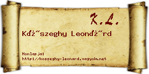 Kőszeghy Leonárd névjegykártya