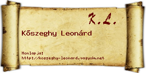 Kőszeghy Leonárd névjegykártya